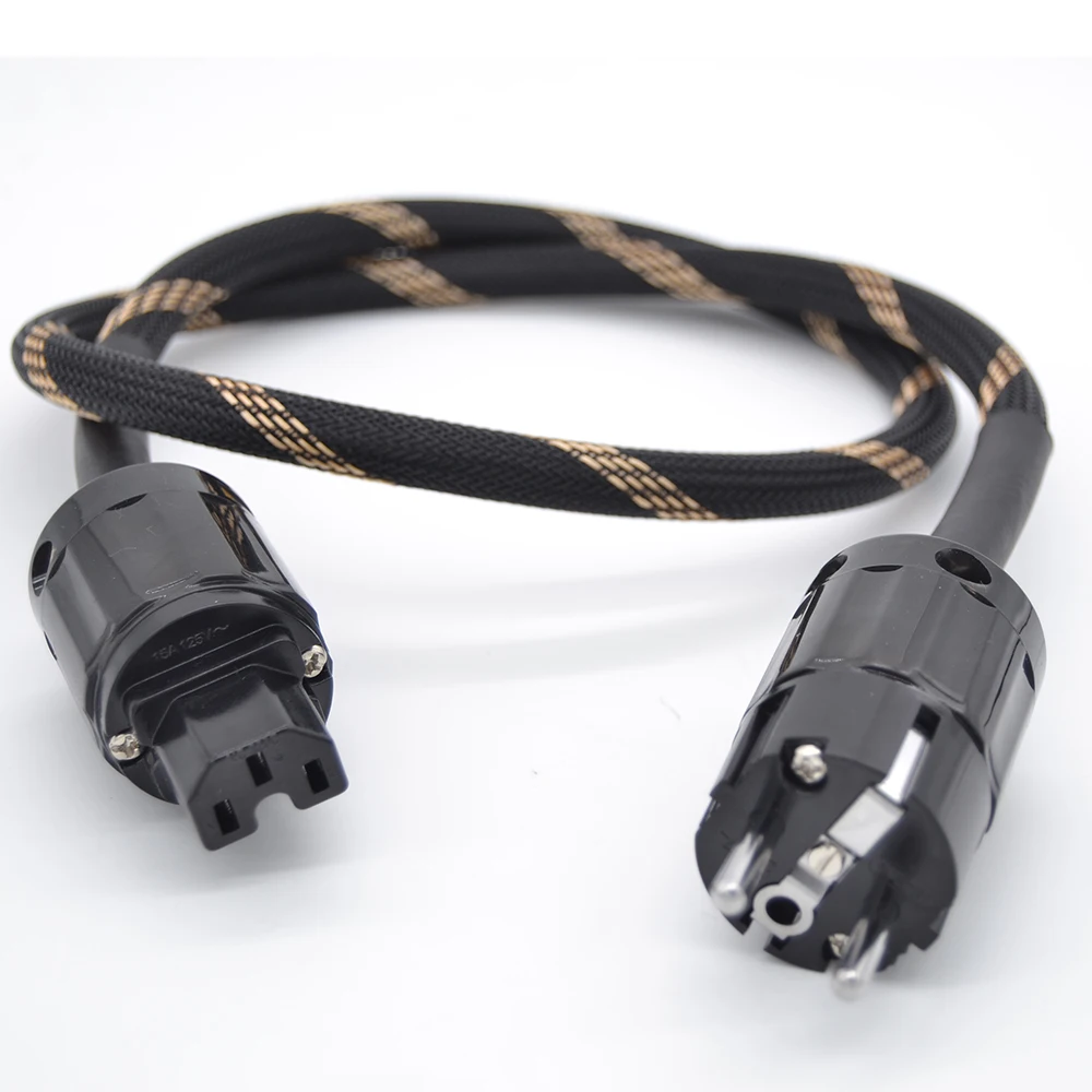 New Arrival Pro Rhodium plated Audiophile Mains Audio Power Cable US+EU