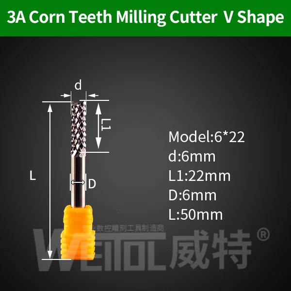 Weitol 3A 1 шт. 3,175/4/6 мм Вольфрам стальной нож для кукурузы цементная доска лиственных пород PCB режущий станок с ЧПУ фрезы для контурной обработки - Длина режущей кромки: 3AYM622