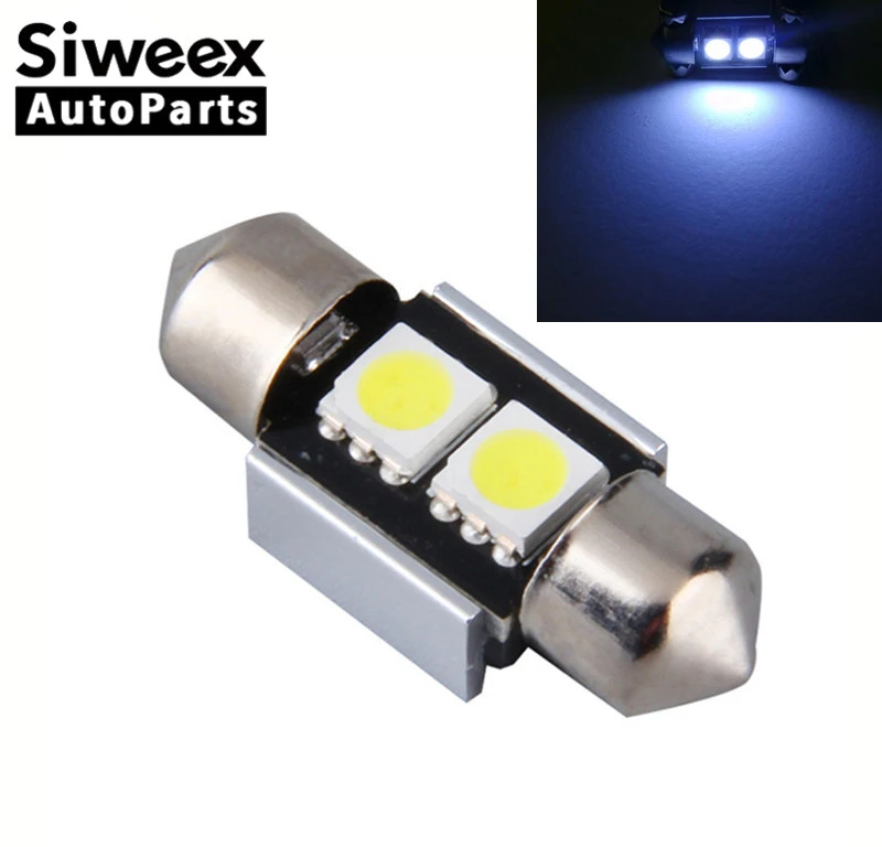 4 шт. белые светодиодные лампы CANBUS 31 мм 5050 2 SMD Festoon с алюминиевым корпусом для 12 В
