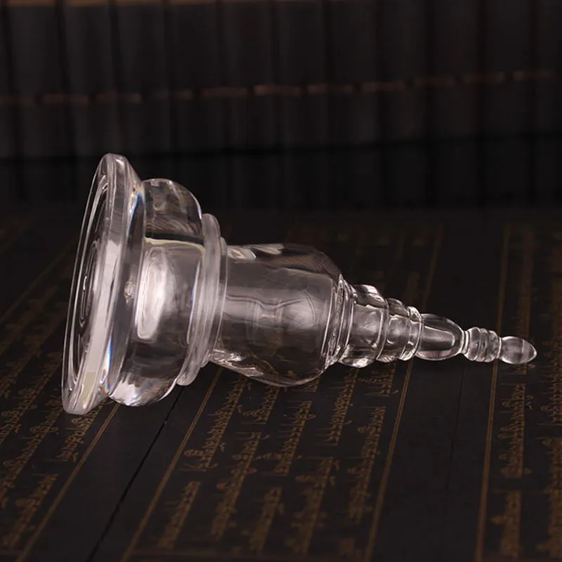 New Transparent Clear Acrylic Crystal Buddha Stupa Tower Tibet Buddhist Decoration
