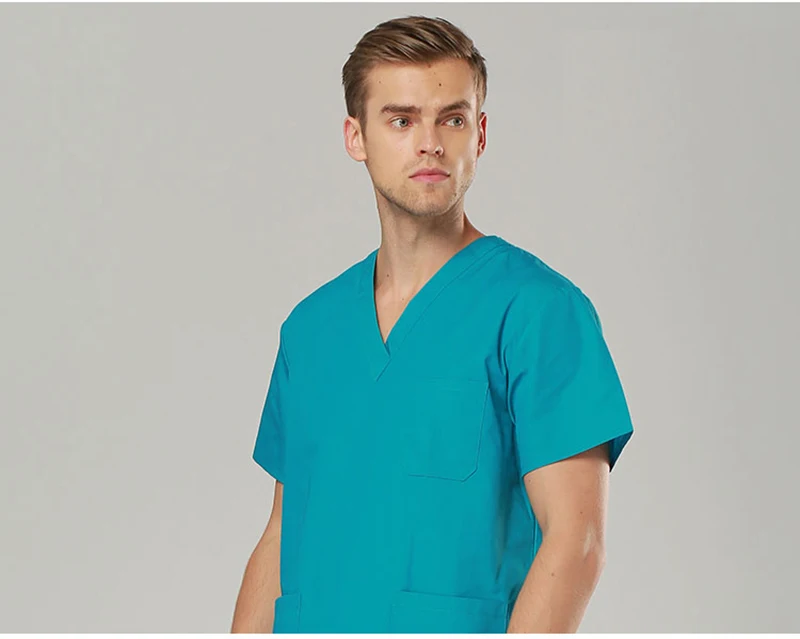 ViaoL новые модные шорты с рукавами мужские костюмы хирургические халаты одежда медсестры доктор Твердые Летние Горячие хлопковые брюки Униформа лабораторные пальто
