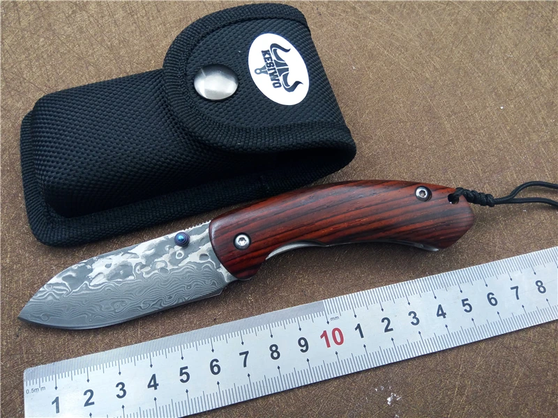KESIWO KS065 Универсальный складной карманный нож EDC рыболовный нож дамасское лезвие нож для кемпинга качественный нож для выживания