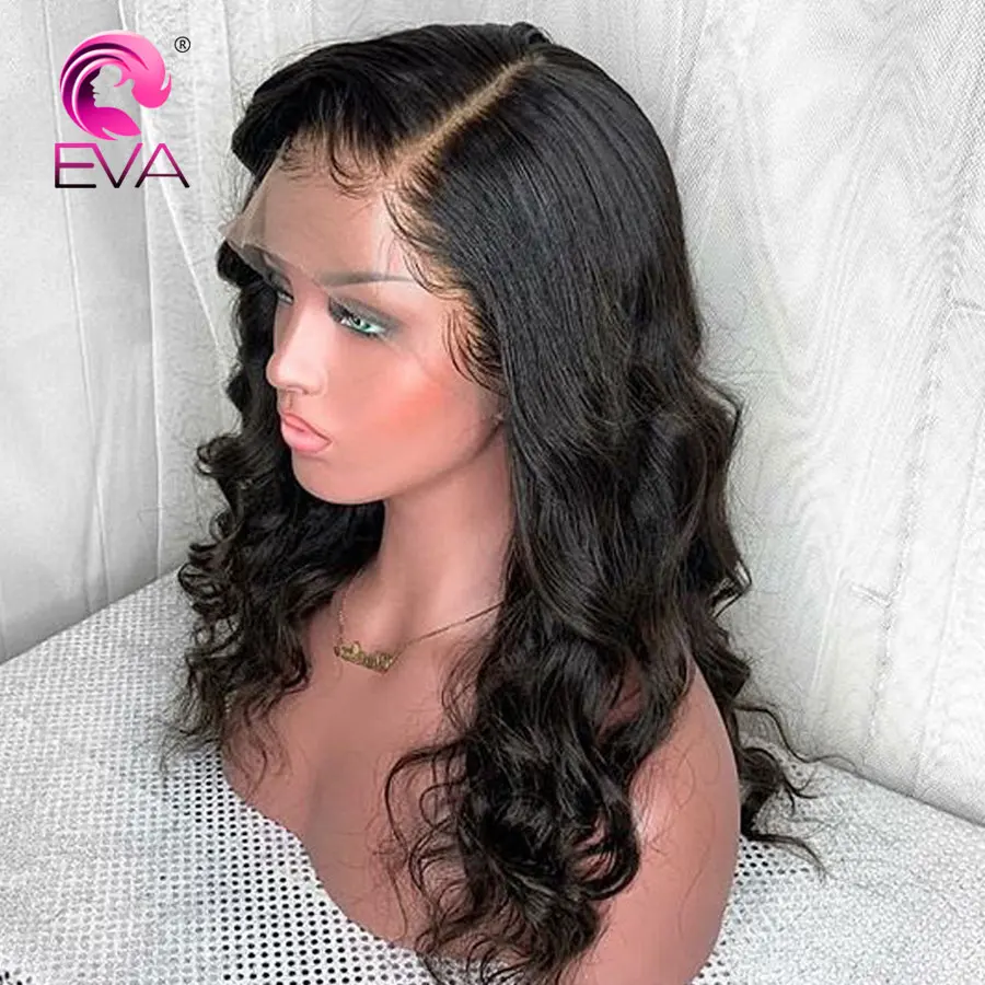 Eva Hair Wavy Lace Front Human Hair Wigs Pre Plucked With Baby Hair 13x6 Parting Lace Wig Brazilian Remy Hair Free Shipping