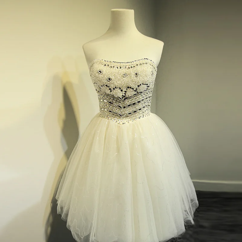 

2019 Sexy Custom Made Beading Sequined A-Line Evening Dresses Short Handmade New Arrival Prom Dresses Pary Gowns