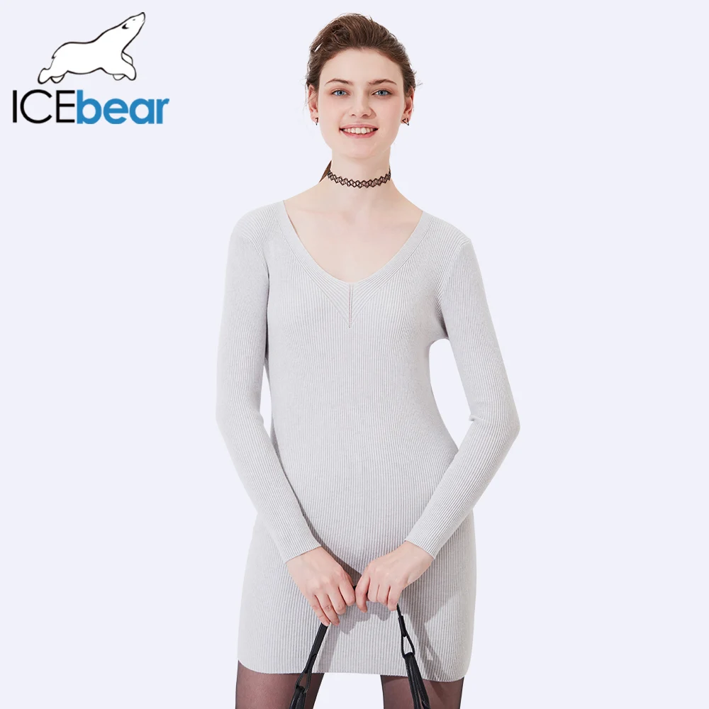 Icebear 2017 v образным вырезом средней длины тонкий пуловер вязаный свитер SZ0716D| |