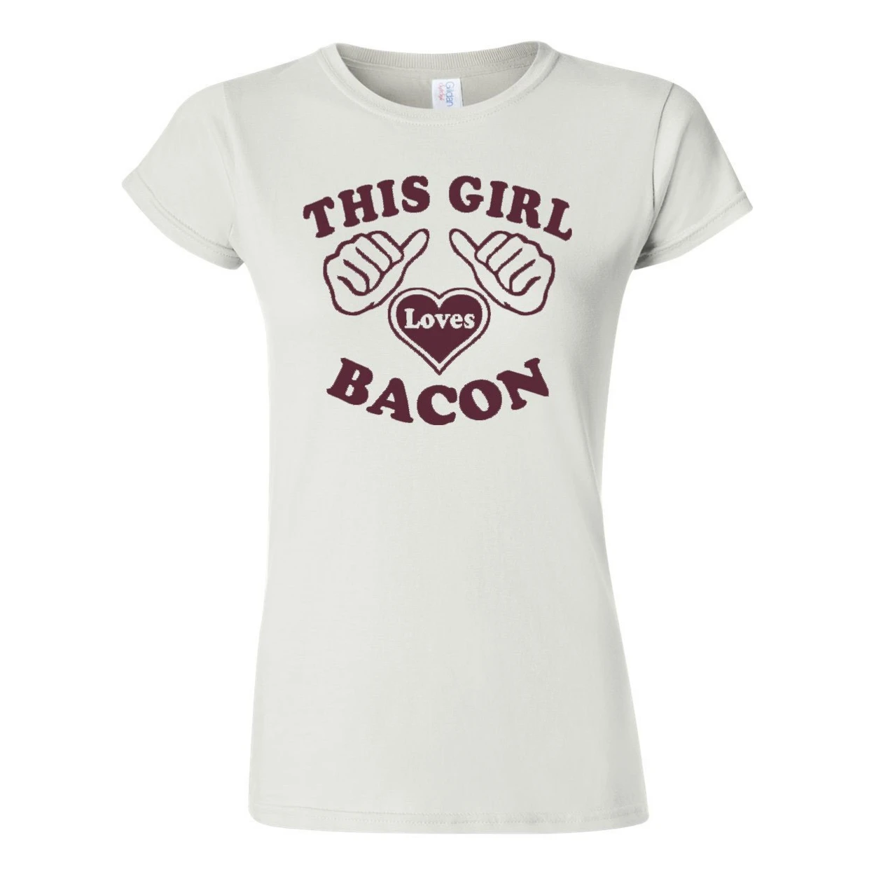 City Shirts Women's This Loves Bacon T-Shirt (3)