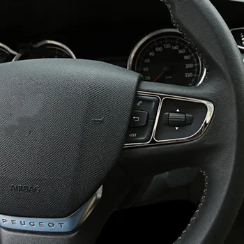 

Free shipping 2pcs/lot Steering wheel decoration cover for 2014 2015 2016 2018 2019 Peugeot 408 car Accessories