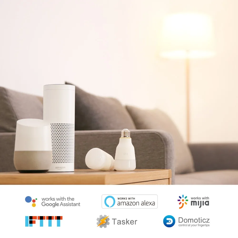 Новая обновленная версия Xiaomi Yeelight Smart Светодиодный светильник E27 10 Вт 800lm wifi лампа для настольной лампы спальни через приложение дистанционное управление белый/RGB