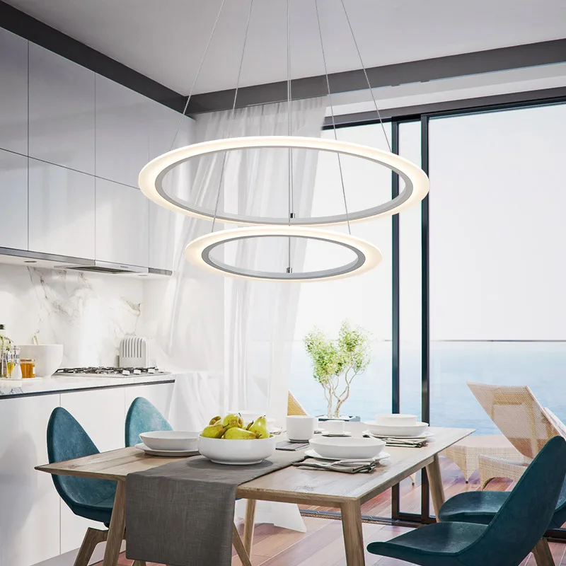 Современная акриловая люстра, круглая лампа для столовой, гостиной, лампа, современный блеск, люстра, освещение