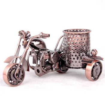 

Home Decor Metal Pencil Case Motorcycle Model Figurines Iron Crafts Ornaments Car Pen Holder Decoration Creative Birthday Gifts