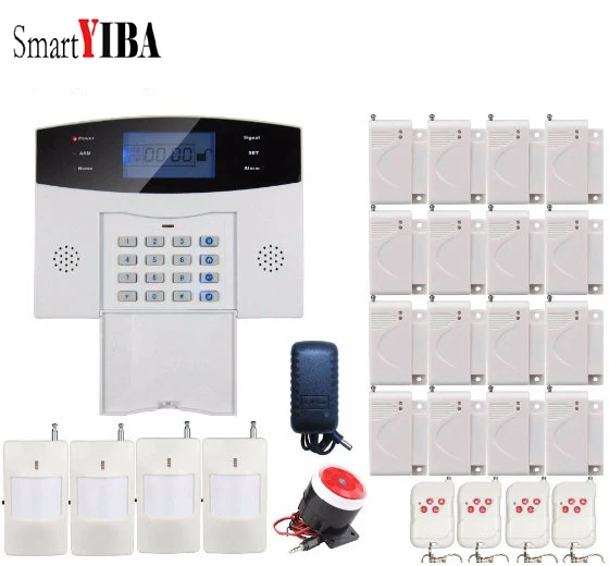 

SmartYIBA Burglar Alarm Wireless Home Security GSM Alarm System Kit IOS Android APP Control Two Way Intercom Voice Prompt Alarm