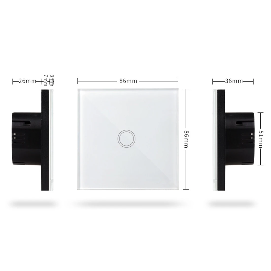 

Wireless Single Remote Control Switch Wall Light Touch Screen Switch Remote Control Wall Touch Switch AC 110 to 240V