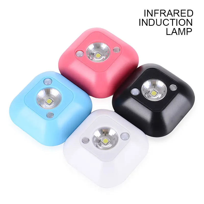 

LED Motion Sensor Night Battery Powered LED Night Light Motion Lamp with White Light for Emergency Infrared Wall Lamp Cabinet