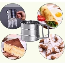 Сито из нержавеющей стали для порошковой муки, сетчатый нож, инструменты для выпечки, кондитерские инструменты, чашки для муки, Сетчатое сито из нержавеющей стали