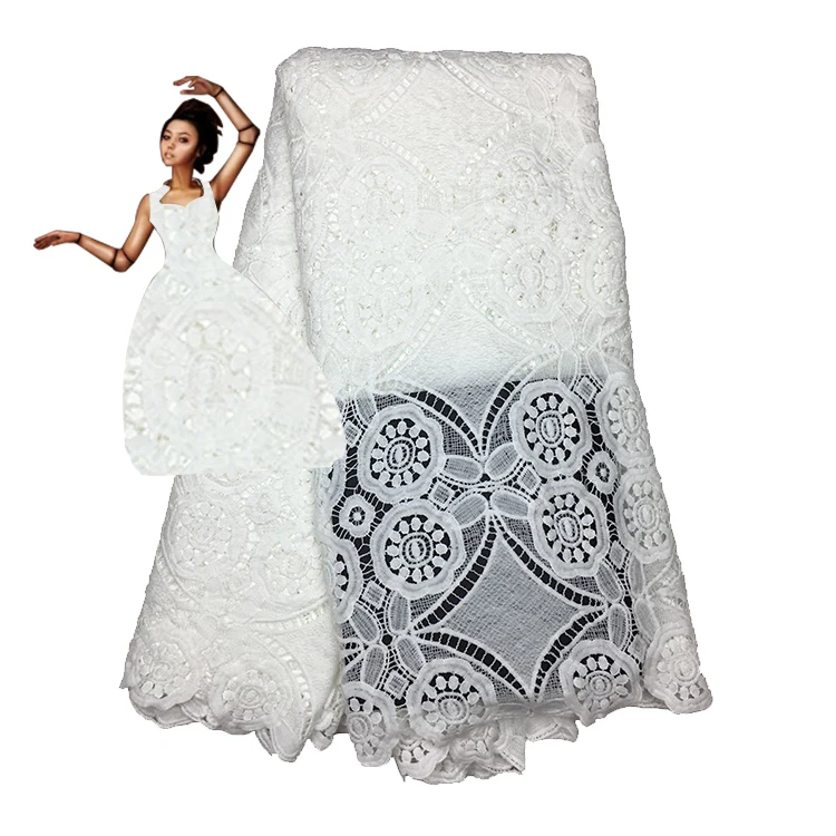 

Whosale & retail, 2018 water print polyester high quality african cord lace Fc170601-Hh french lace fabric for wedding dress
