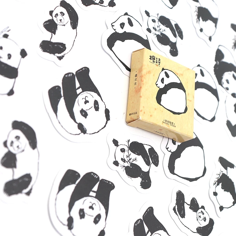 

45pcs Pandas Diary Paper Lable Stickers Kawaii Planner Scrapbooking Decorative Bullet Journal Stickers Stationery School Supply