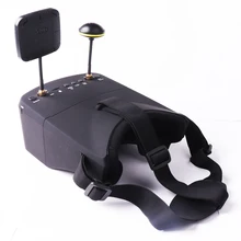 Lunettes VR FPV 5.8G 40ch, moniteur 5 pouces 16:9 w/ DVR, recherche automatique, batterie 2000mAh pour avion RC