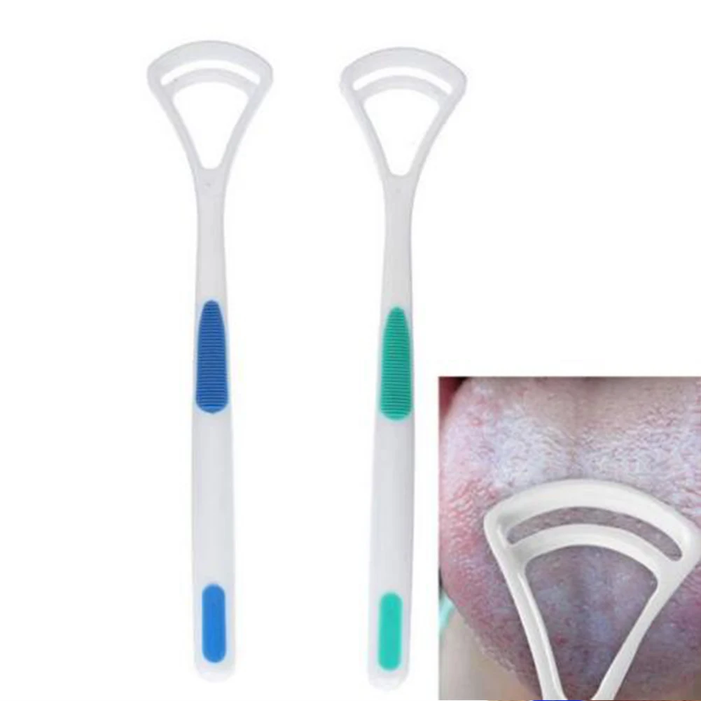 2Pcs Plastic Tongue Tounge Cleaner Scraper Care Oral Hygiene Mouth