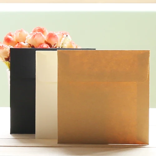 

100PCS/lot Kraft Envelopes Square envelope card bank card membership card envelope Wedding Party Invitation Card