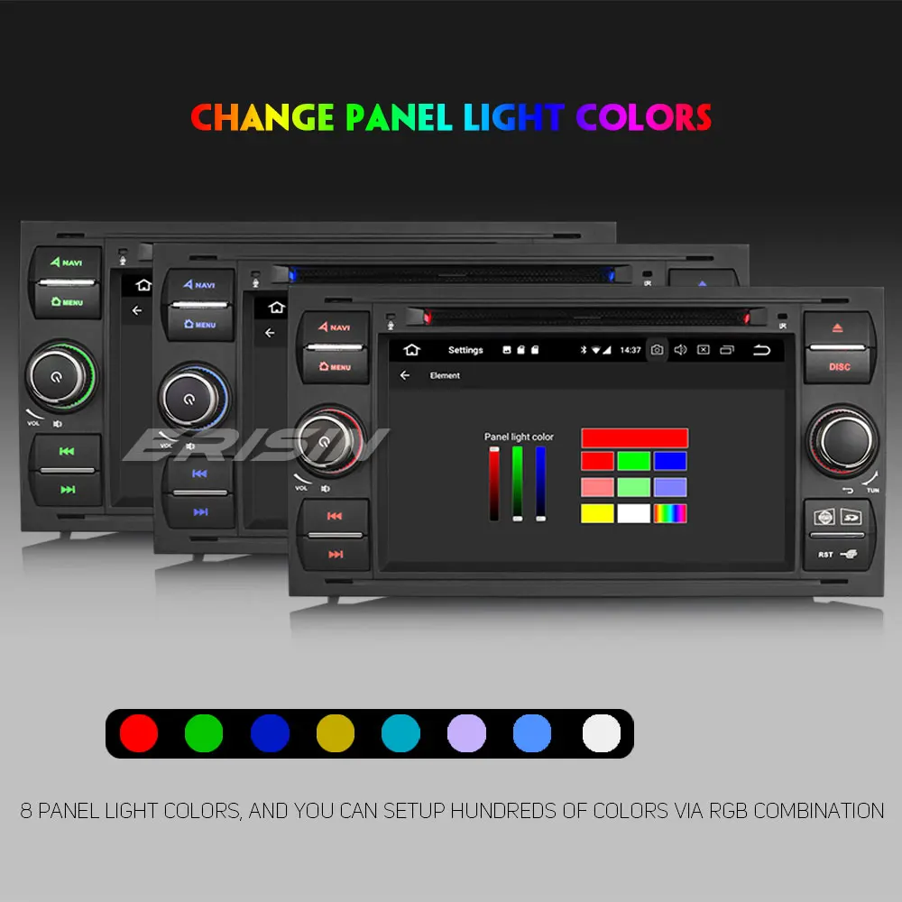 Best Erisin ES7431FB 7" Android 8.0 Octa core 4G RAM Car DVD GPS Radio DVR DAB+ DVD for Frod Transit Focus Fiesta Kuga 3