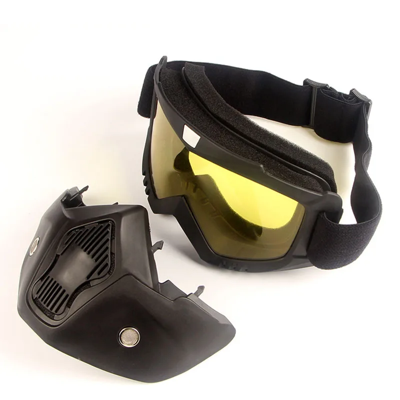 Windproof Safety Goggles Mask Removable Dust Proof UV Protection Bicycle Motorcycle Tactical Protective Eye Glasses Face Masks