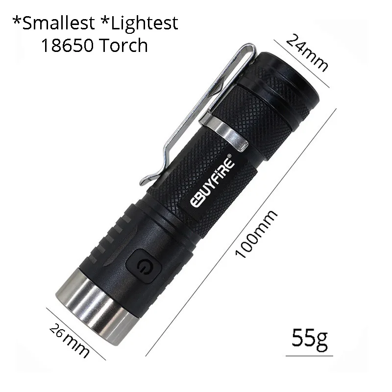 Flashlight Mini USB CREE XML2 LED 850LM 5 mode Torch Stainless Steel Clip Pocket Lamp with 3400mah trustfire 18650 battery NE03 Flashlight Mini USB CREE XML2 LED 850LM 5 mode Torch Stainless Steel Clip Pocket Lamp with 3400mah trustfire 18650 battery NE03