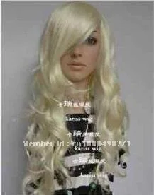 wangAA Free ShippingD@DStylish long blonde curly hair lady wig/wig W@ |
