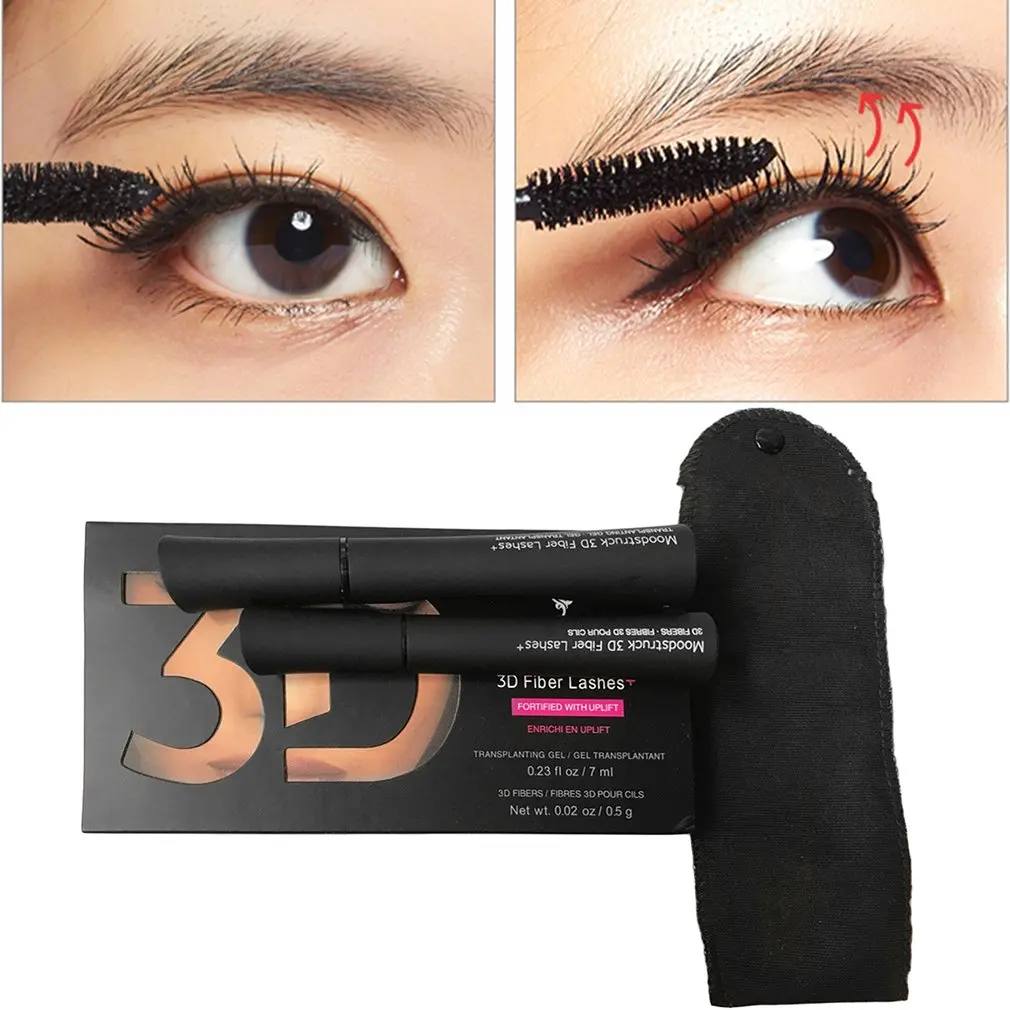 

2PCS/SET 3D Fiber Black Mascara Professional Natural Waterproof Eyelash Eye Makeup Tools Lengthening Curling Cosmetic Mascara