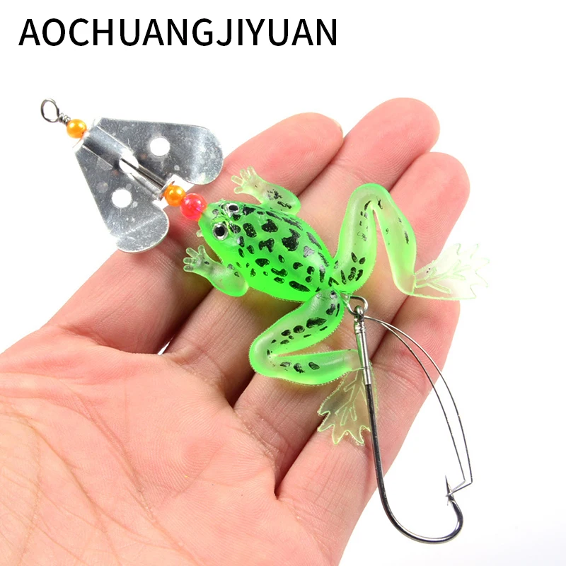 2019 New frogs Fishing Lure Set 4pcs/LOT Rubber Soft Lures Bass spoon carp fishing tackle | Спорт и развлечения