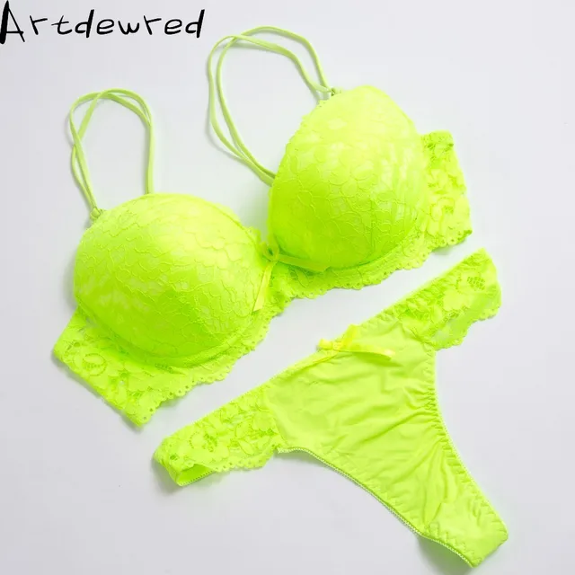 High quality Deep V Sexy Plus size Push up Bra set Floral Embroidery Lace Women Underwear set Bra and Panties 34 36 38 40 42 BCD Green