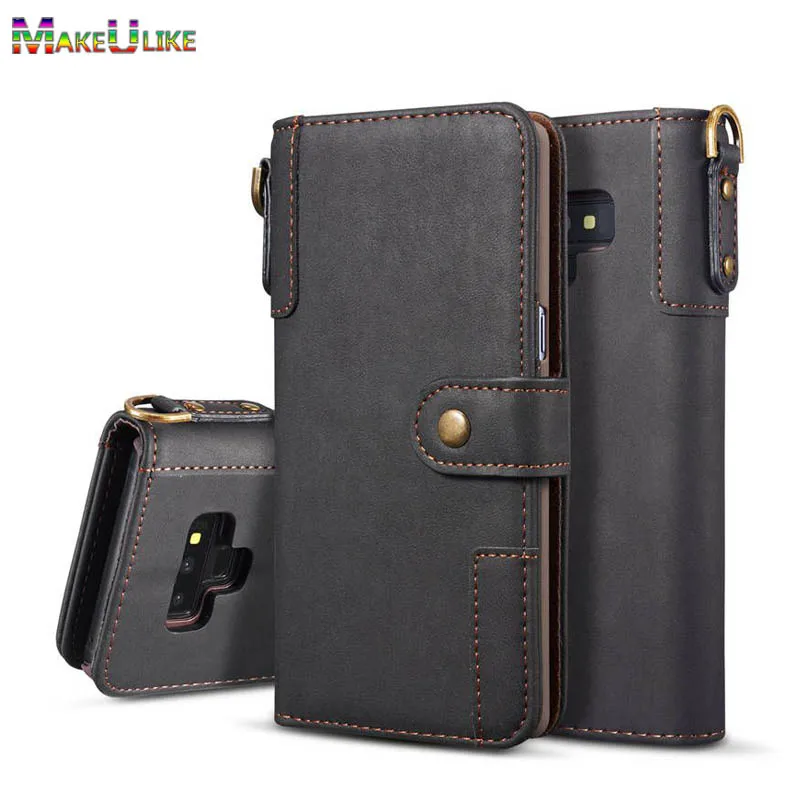 

Strap Wallet Case For Samsung Galaxy Note 8 9 S7 Edge S8 S9 Plus Flip Cover PU Leather Note8 S9Plus S8Plus Note9 Phone Bag Cases
