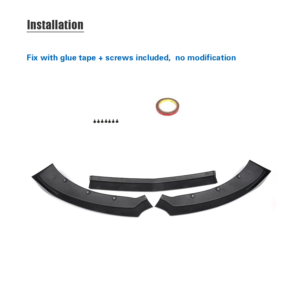 Front Bumper Lip Spoiler Splitters For Ford Mustang 2015 PP Matte Blak Glossy Black Not for Shelby GT350