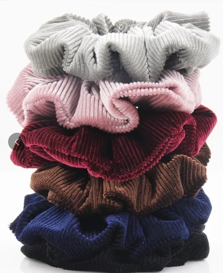 

New arrival Fashion women lovely velvet striped Hair bands cute hair scrunchies girl's hair Tie Accessories Ponytail Holder