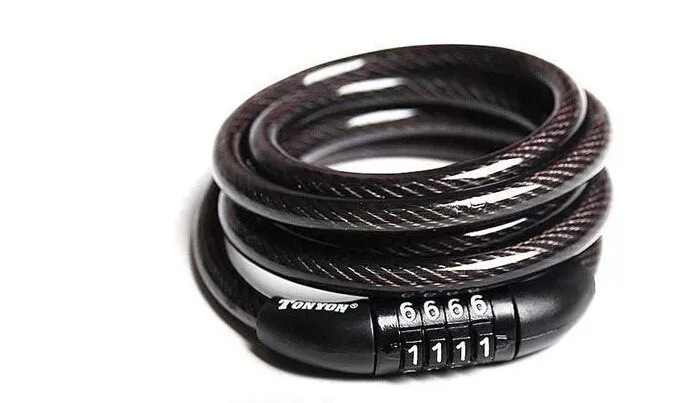 

Bike Bicycle 4 Digital Code Password Combination Lock Cable TY532 1200mm MBI-08