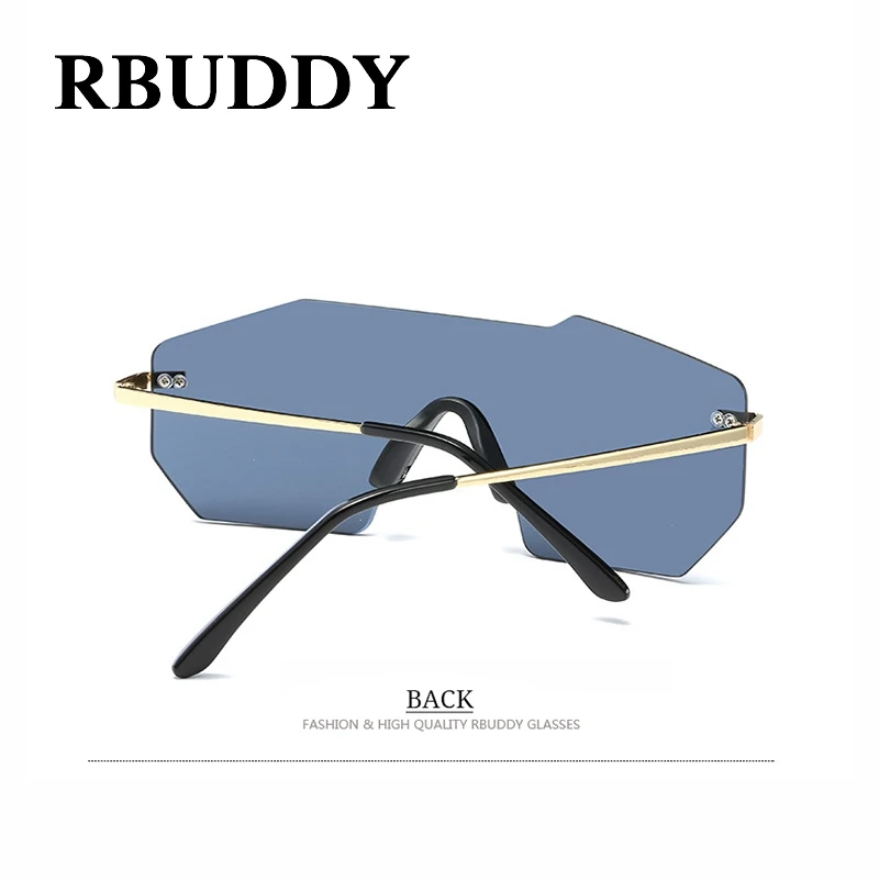 RBUDDY стимпанк очки солнцезащитные очки без оправы женские брендовые дизайнерские Зеркальные Солнцезащитные очки мужские футболки хипстер женские lunette de soleil femme