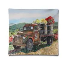 Funda de almohada de lino de algodón de flores de cosecha Vintage para sofá decoración del hogar 18X18 pulgadas