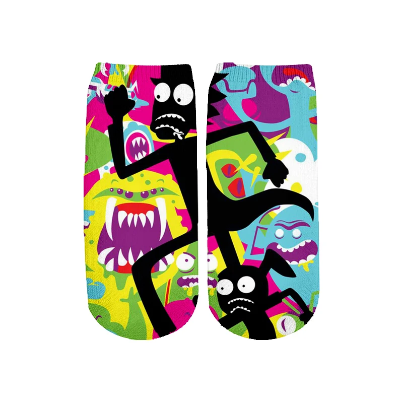 

PLstar Cosmos rick and morty Socks 3D Printed Women/men/boy/girl Cartoon Socks Summer Autumn Funny Short Ankle Socks RC-05