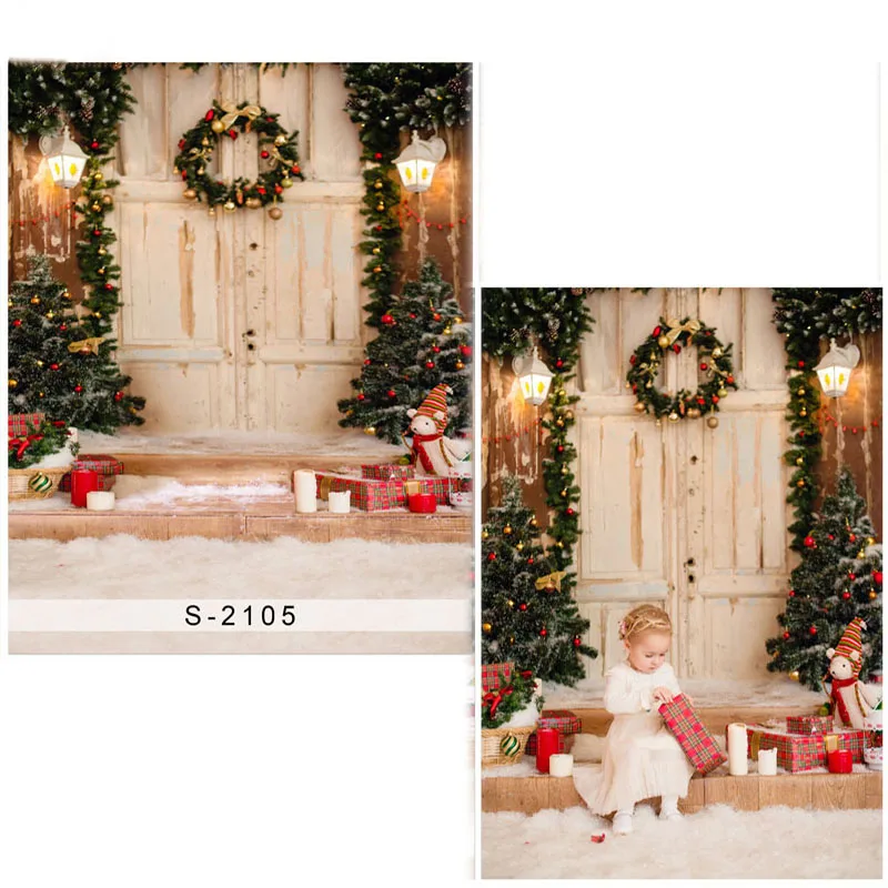 comprar DAWNKNOW Feliz Natal Fotografia Vinil pano de Fundo Para Crianças Porta Nova S2105 Flanela Tecido Pano de Fundo Para O Estúdio Da Foto Do Bebê