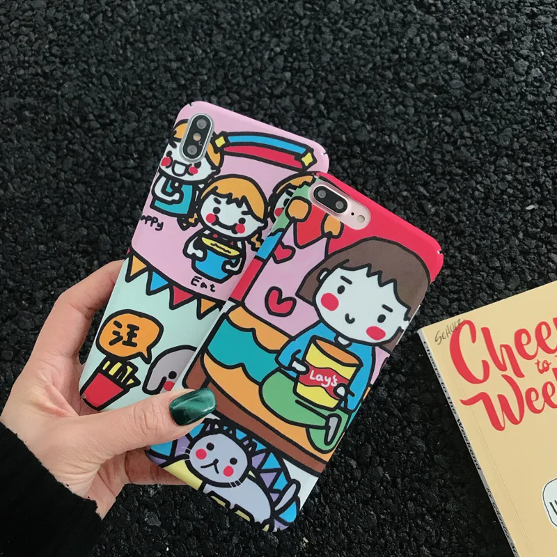

New cartoon cute girl phone case for iPhone 6S 7 8 anti-drop iPhoneX XS XR Max iPhone7 8Plus personality cover