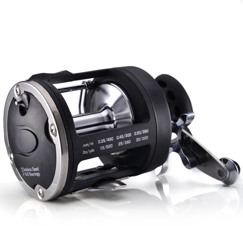 

Deshion 3BB Metal Line Spool Cheap Trolling Fishing Reel Saltwater Baitcasting Trolling Reel Left Hand/Right Hand