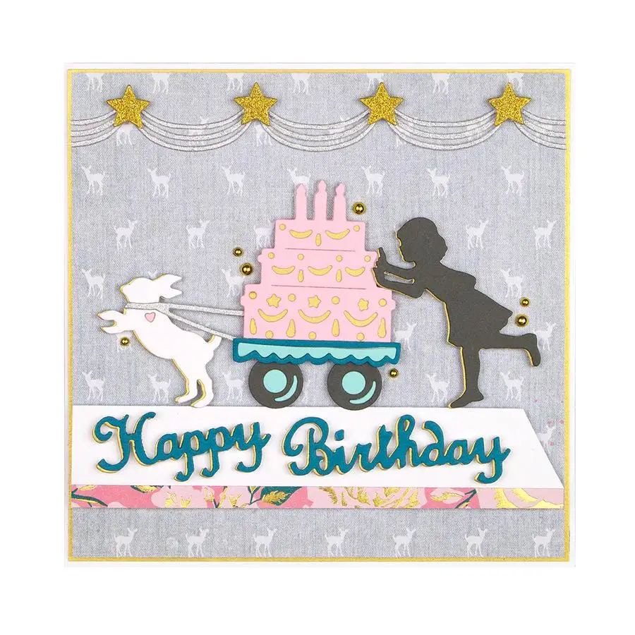 

BM Birthday girl Metal Cutting Dies Stencils For Card Making Decorative Embossing Suit Paper Cards DIY Dies Scrapbooking