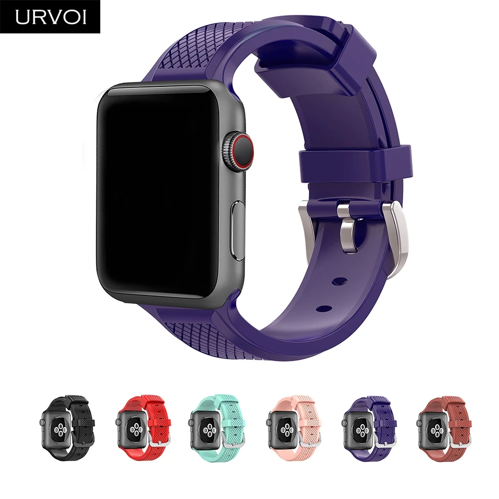 Ремешок URVOI для Apple Watch series 4 3 2 1 спортивный силиконовый ремешок iWatch цветной мягкий