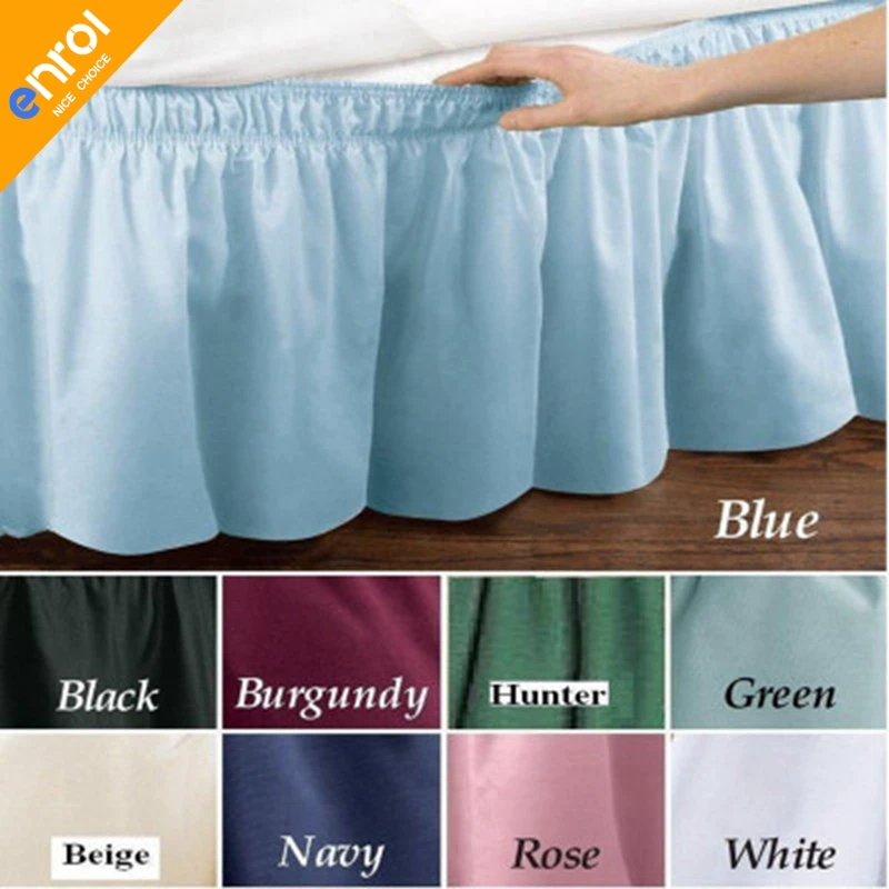 

1/2pcs Bed Skirt Wrap Around Elastic Bed Skirt Without Bed Surface Twin /Full/ Queen/ King Size 38cm Height