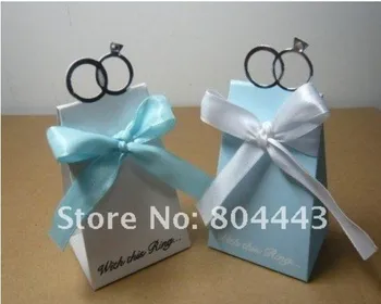 

Free shipping 100pcs/lot wedding favor With this Ring Elegant Icon Favor Box (white)