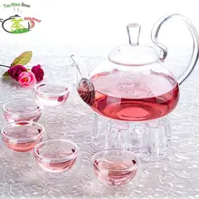 1 чайный набор F-1* 780 мл термостойкий стеклянный чайник с высокой ручкой+ 6 чашек+ 1 грелка