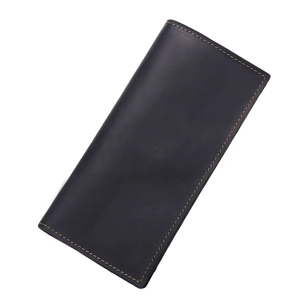 

Genuine Leather Men Wallets Long Coin Purse Vintage Business Male Clutch Zipper Credit Card Holder