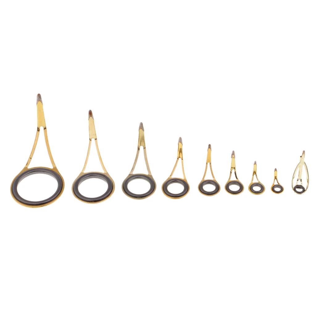 9pcs Fishing Rod Guide Top Tip Eye Ring Rod Repair Kit For Rod Building Cana de pescar de guia canne a peche guide