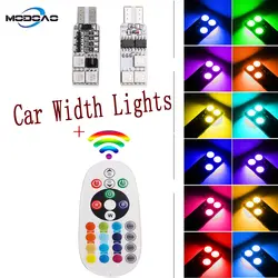 T10 6SMD салона автомобиля огни RGB Клин боковой свет разноцветные лампы освещение автомобиля с дистанционным управлением