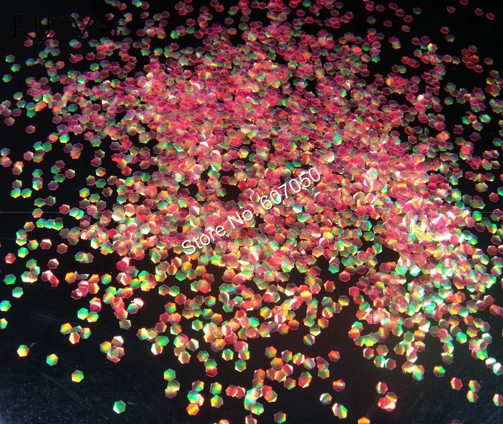 YLP13 2MM Fish Scale Iridescent Colors Shifting Glitter Hexagon Flakes