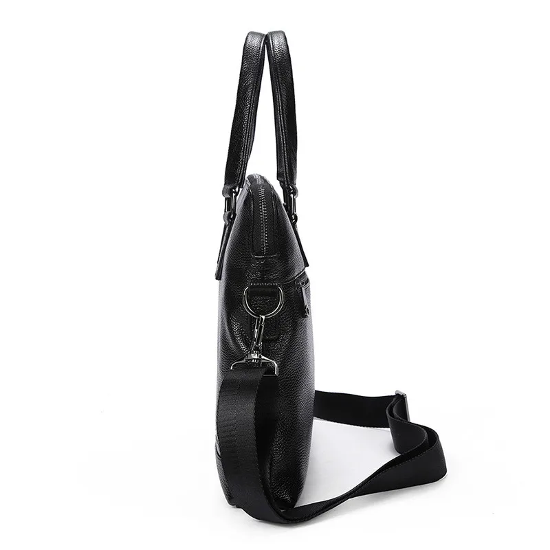 Genuine Lether Men's Bag Bolso Hombre Business Men Cowhide Soft Handbags Briefcase Leather Laptop Computer Bag Bolso Ordenador